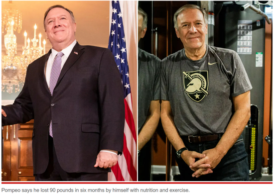 美国前国务卿蓬佩奥与《纽约邮报》合作，大谈减肥经历。&nbsp; 《纽约邮报》报道截图