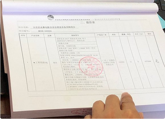 报价表部分内容。 &nbsp;翻拍：曾金秋