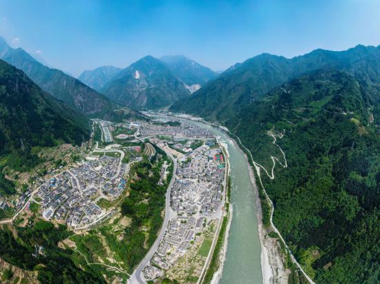 2018年4月18日，汶川地震十年之后的映秀镇。