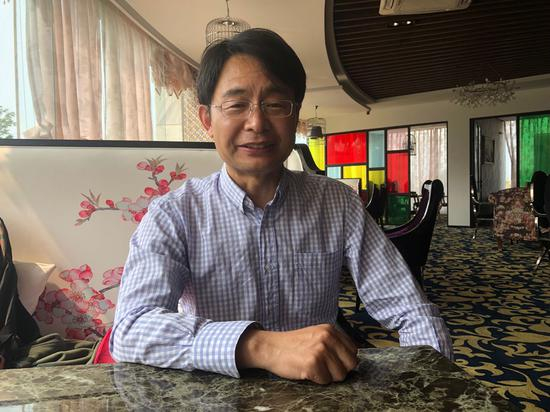孙夕庆接受采访。澎湃新闻记者 王选辉&nbsp;图