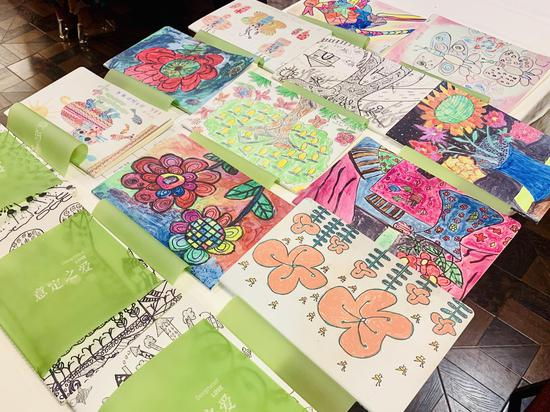 自闭症孩童画的画。受访者供图