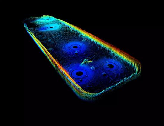 铁甲堡水下三维声呐呈像。