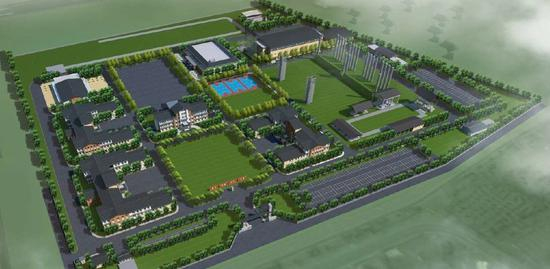 台“陆军航特部伞兵训练中心”大圣西营区全貌预想图（图片来源：台湾《联合报》）　