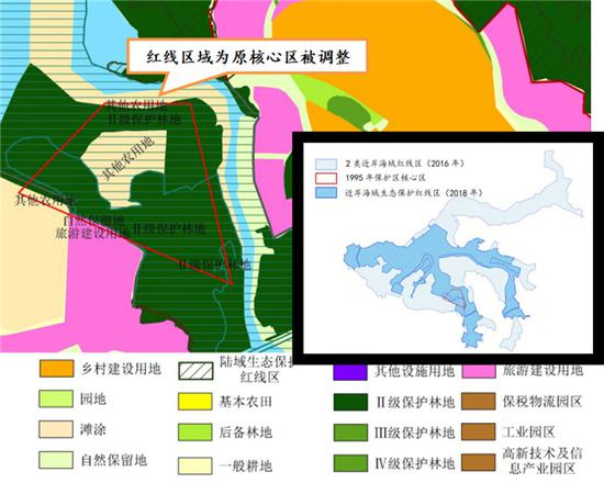 澄迈县花场湾红树林保护区原核心区调出保护区。图片来源：生态环境部