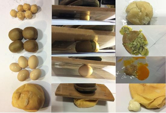 网友利用鱼丸、猕猴桃、鸡蛋等“神似物”做的实验