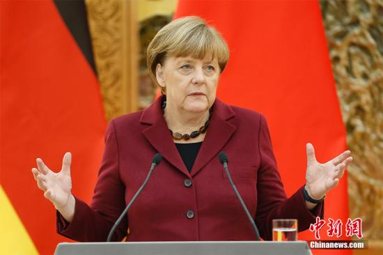 德国总理默克尔。中新社记者 盛佳鹏 摄