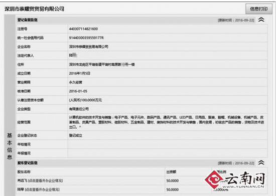 陆女士和冒用她身份的一家公司注册信息