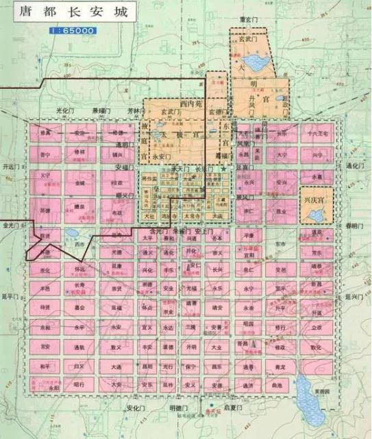 长安城布局图。