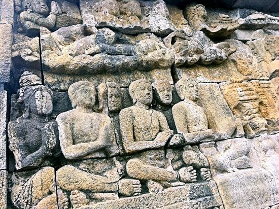 婆罗浮屠庙宇的壁画