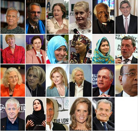 23名公开信签名者，第二排右2为马拉拉