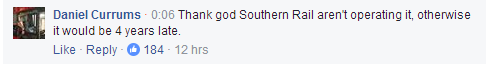 “感谢上帝，幸好不是南海岸铁路公司来运营这趟列车，否则的话至少晚点四年。”