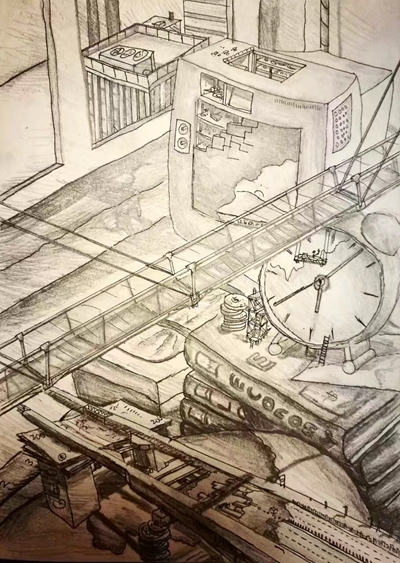 　　初中生有感于妈妈的同学会画的画，并用郝云的歌词“我有钱我也有时间，这是我终身未了的夙愿”来定义妈妈这群同学的人生。北京人大附中初一 孙皓兮/画