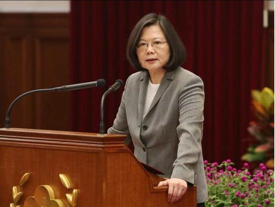 蔡英文13日下午回应“台巴断交”妄称“主权不容交换”（图源：台湾“中央社”）