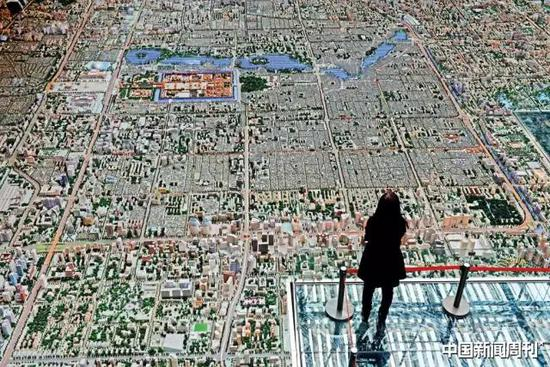 北京城市规划展览馆里的城市模型。图|CFP