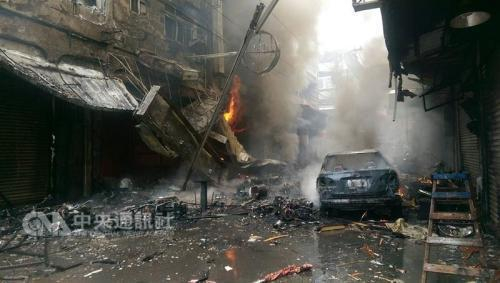 　　7月18日中午12时多，台湾台中逢甲商圈内西安街一家餐厅发生火灾。（台中市消防局提供）“中央社”记者苏木春传真