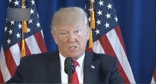 △图为美国总统特朗普就暴乱事件作出表态