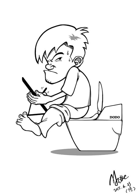 漫画家翟进的自画像。