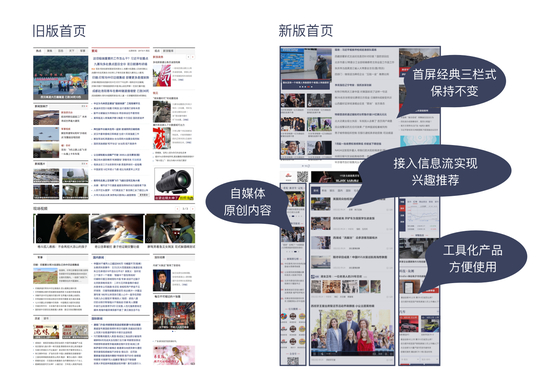 新旧新闻首页对比图