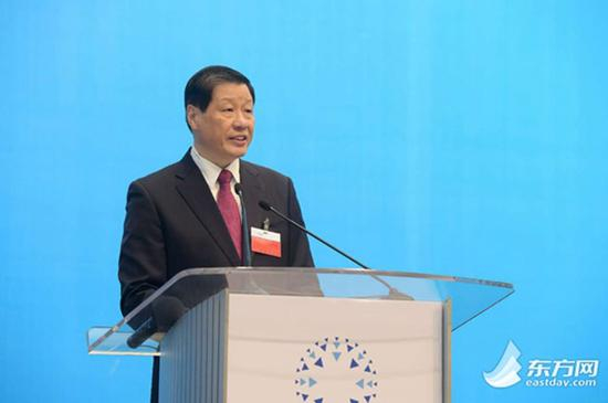 上海市市长应勇出席第29次上海市市长国际企业家咨询会议。东方网 图
