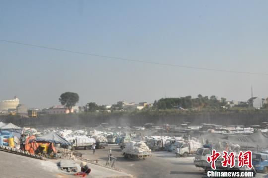 图为繁忙的东兴边民互市码头　林浩　摄