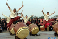 台湾优人神鼓西安街头快闪
