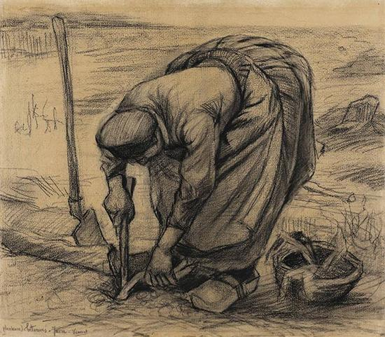 梵高，《种红菜头的农妇》，1885，成交价格：3，612，500美元