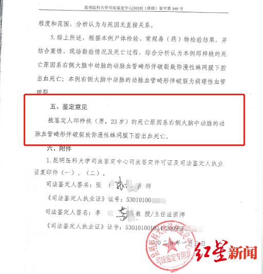 司法鉴定意见结论