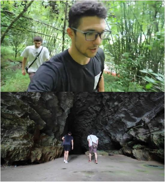 （跟朋友一起“巡山”的Kevin，视频截图。）