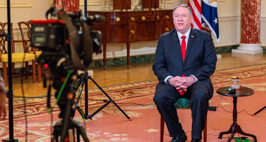 蓬佩奥30日接受福克斯新闻网采访 图源：