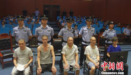 图为5名被告人。　邓煜　摄
