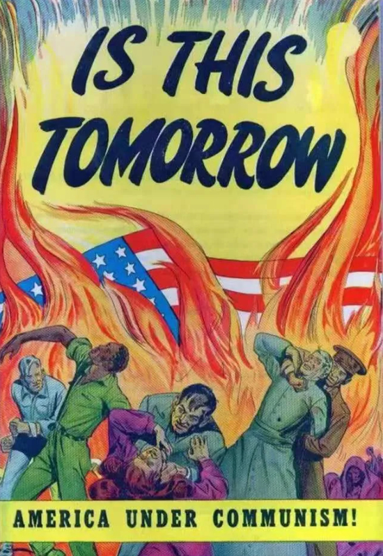 ▲美国1947年出版的恐共漫画。