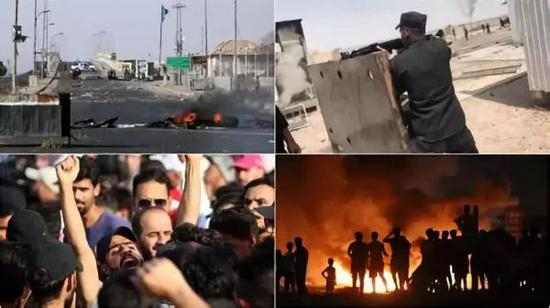 资料图：伊拉克多地爆发抗议活动。