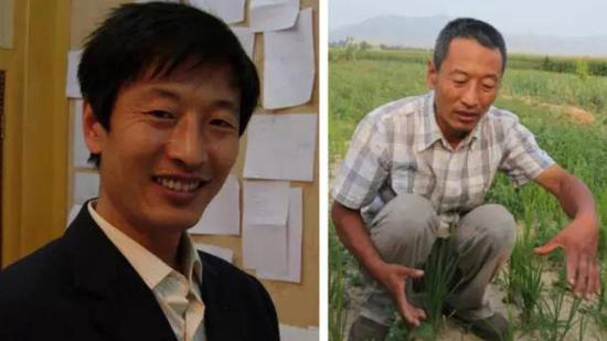 公务员与老农对比图。受访者供图