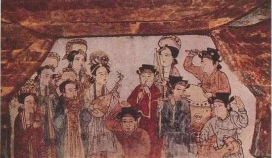 白沙1号宋墓散乐图（前室东壁） 图自《白沙宋墓》