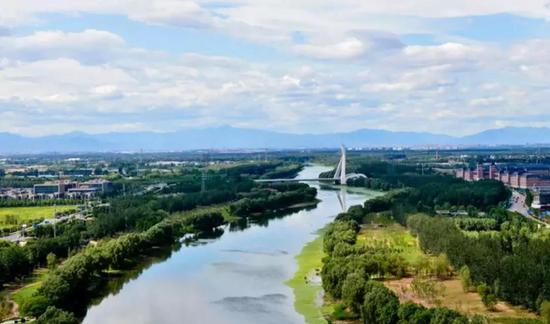 城市副中心大运河生态文明带温榆河段。图源：北京市规划和自然资源委员会