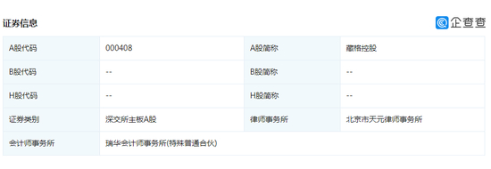 ↑藏格控股证券信息 图据“企查查”
