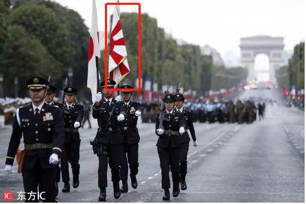 日本自卫队亮相法国阅兵彩排。