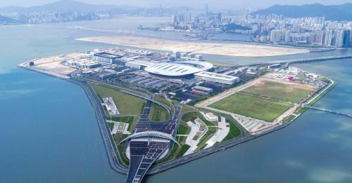 珠澳口岸人工岛。（图片来源：港珠澳大桥管理局）