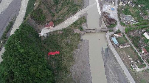 ▷王强遇难地点航拍图