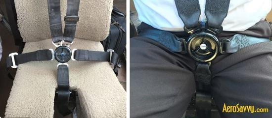 飞行员座席的安全带，A320的安全带结构也和这个类似