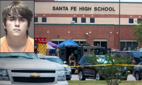 美国得州圣达菲高中发生枪击事件。（图片来源：CNN）