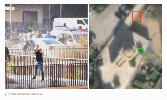 黎巴嫩示威者向警方发射炮弹。/ 半岛电视台网站截图