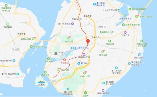 厦门地铁2号线吕厝站地理位置 图片来源：百度地图截图
