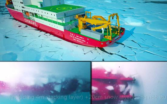 　“雪龙2”号破冰效果图。来源：中国极地研究中心