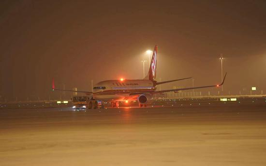 中国联合航空试飞航班。摄影/新京报记者 陶冉