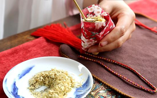 中国园林博物馆端午推出香囊手工制作活动。北京市公园管理中心供图