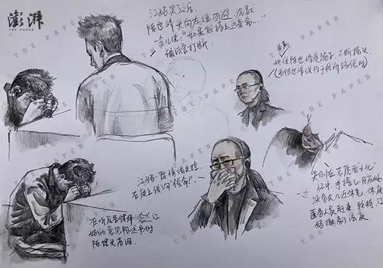 今日上午庭审速写（来源：澎湃新闻）