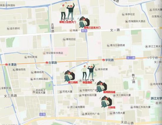 醉汉分布图 &nbsp;本文图片均来自“杭州日报”微信公众号