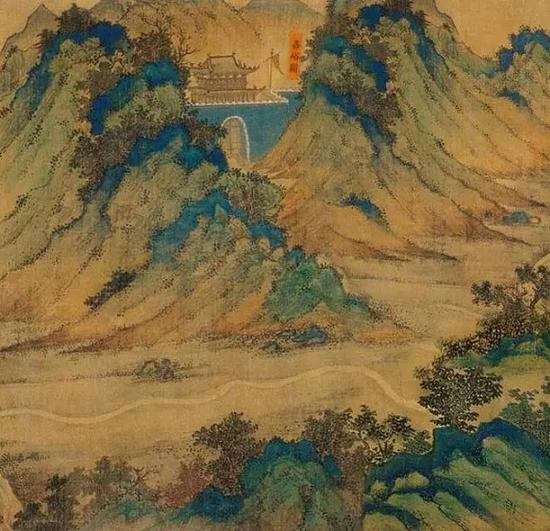 无款 设色绢本 《丝路山水地图》卷首 局部