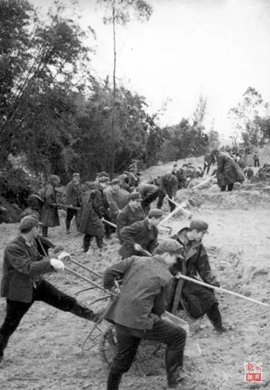 建设深圳“二线”的广东边防总队官兵。